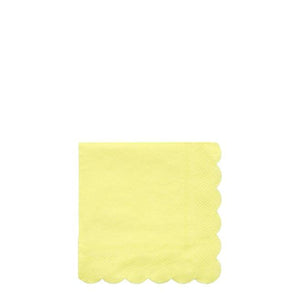 Pale Yellow Scallop Edge Small Napkins