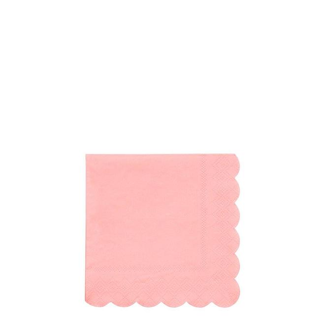 Neon Coral Scallop Edge Small Napkins