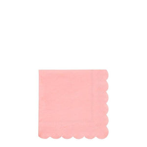 Neon Coral Scallop Edge Small Napkins