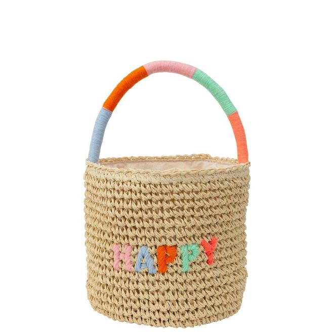 Happy Woven Straw Bag