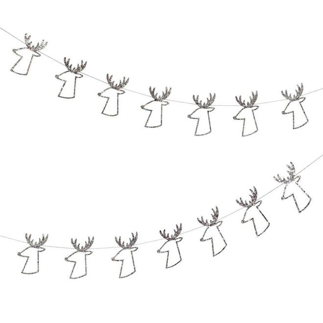 Silver Reindeer Mini Garland