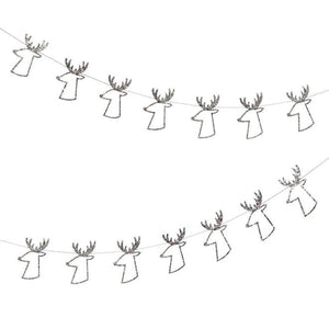 Silver Reindeer Mini Garland