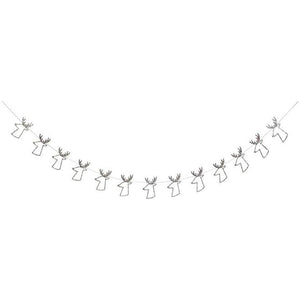 Silver Reindeer Mini Garland