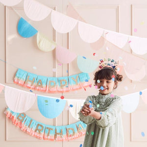 Rainbow Tissue Paper Scallop Garlands