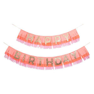 Pink Happy Birthday Fringe Garland