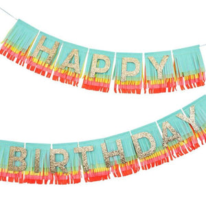 Rainbow Happy Birthday Fringe Garland