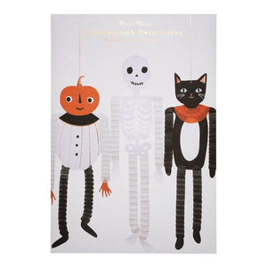 Vintage Halloween Honeycomb Decorations (set of 3)