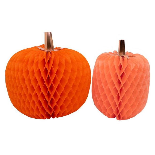 Honeycomb Pumpkins (set of 2)