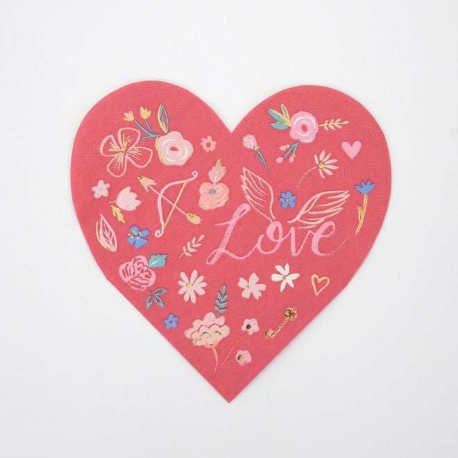 Valentine Heart Die Cut Napkins