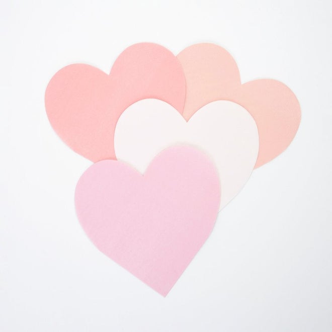 Pink Tone Small Heart Napkins