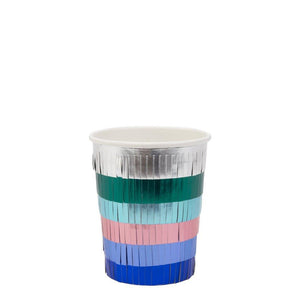 Metallic Fringe Party Cups