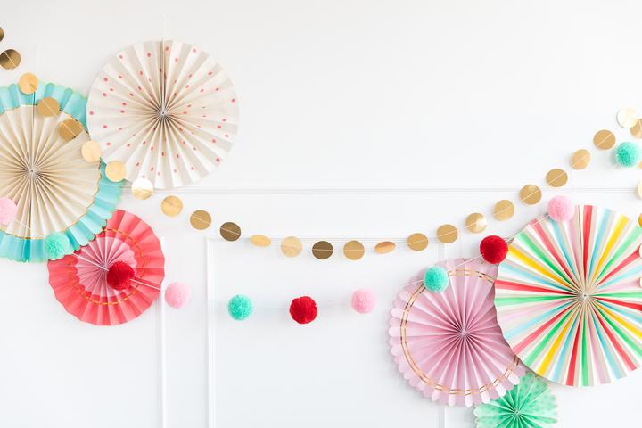 Colorful Yarn Pom Pom Banner