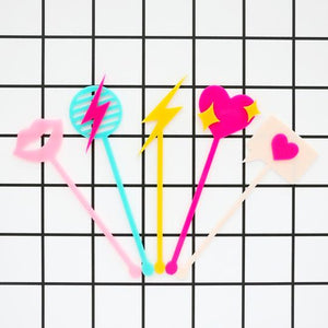Acrylic Valentine Drink Stirrers