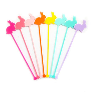 Rainbow Bunny Drink Stirrers