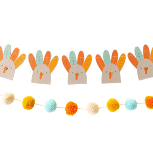 Turkey & Pom Poms Banner Set