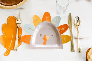 Playful Turkey Shaped 9" Plates