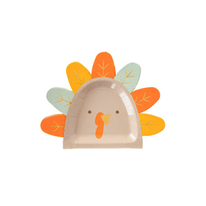 Playful Turkey Shaped 9" Plates