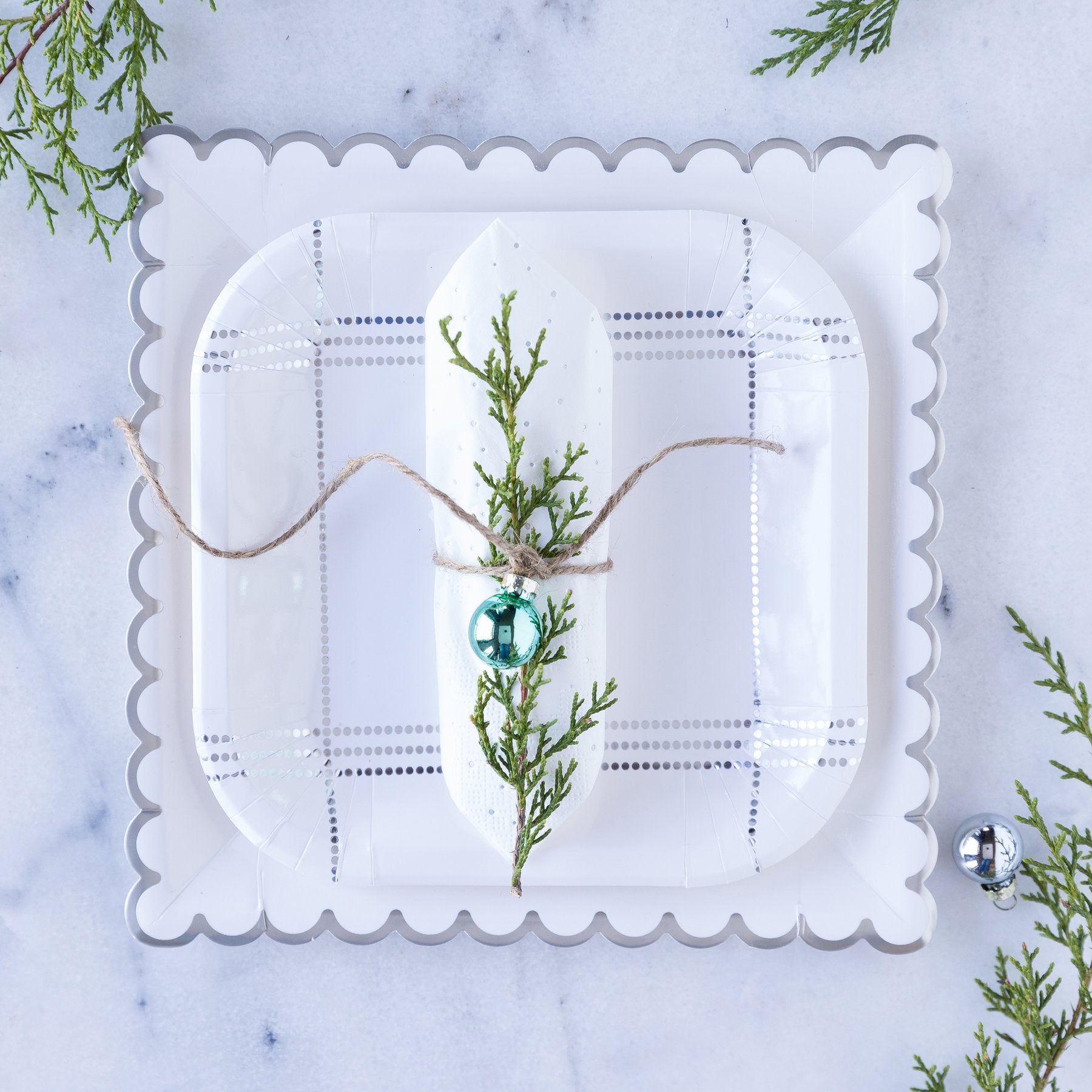 Winter White Silver Plaid 7" Plate