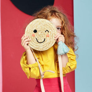 Emoji Cross Body Straw Bag