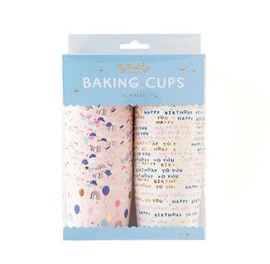 Happy Birthday Baking Cups: Balloons + Rainbows