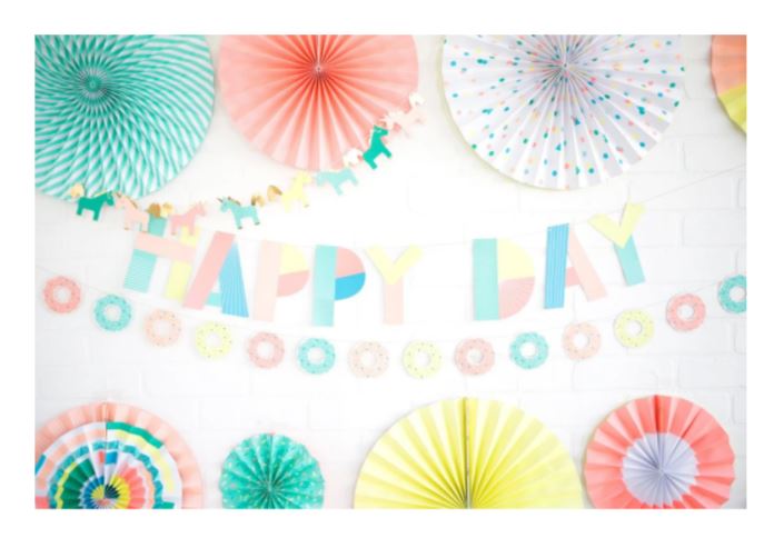 Neon Happy Day Banner