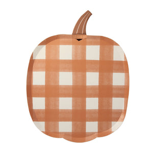 Gingham Pumpkin Plates (x 8)