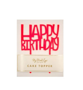 Neon Happy Birthday Cake Topper