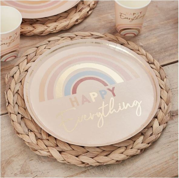 Happy Everything Boho Rainbow Plates