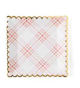 Garden Party Scalloped Plaid 9" Plate