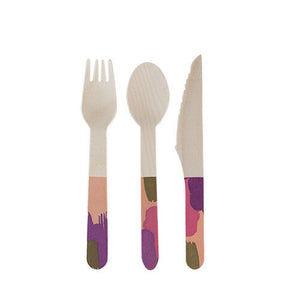 Watercolor Diped Wooden Utensils