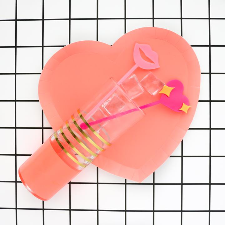 Acrylic Valentine Drink Stirrers